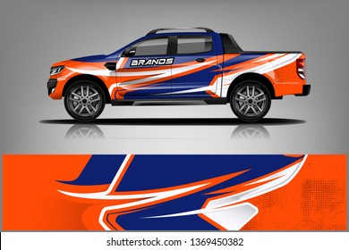 truck and car decal design vector kit. abstract background graphics for vehicle advertisement and vinyl wrap dekal
