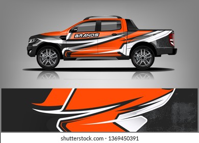 truck and car decal design vector kit. abstract background graphics for vehicle advertisement and vinyl wrap dekal
