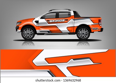 truck and car decal design vector kit. abstract background graphics for vehicle advertisement and vinyl wrap dekal
