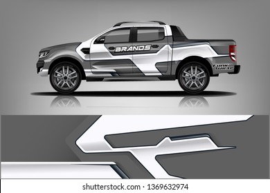 truck and car decal design vector kit. abstract background graphics for vehicle advertisement and vinyl wrap dekal
