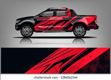 truck and car decal design vector kit. abstract background graphics for vehicle advertisement and vinyl wrap dekal
