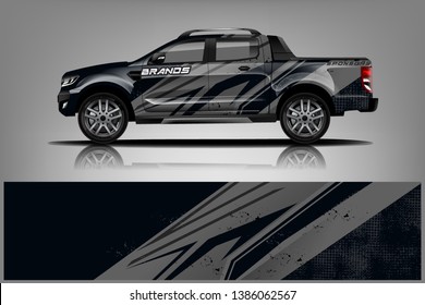 truck and car decal design vector kit. abstract background graphics for vehicle advertisement and vinyl wrap dekal
