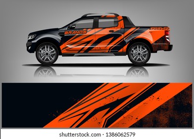 truck and car decal design vector kit. abstract background graphics for vehicle advertisement and vinyl wrap dekal
