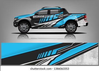 truck and car decal design vector kit. abstract background graphics for vehicle advertisement and vinyl wrap dekal

