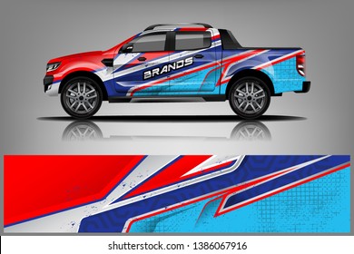 truck and car decal design vector kit. abstract background graphics for vehicle advertisement and vinyl wrap dekal
