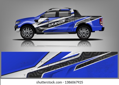 truck and car decal design vector kit. abstract background graphics for vehicle advertisement and vinyl wrap dekal
