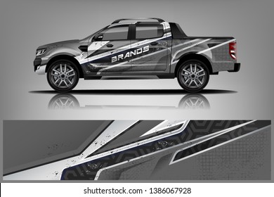 truck and car decal design vector kit. abstract background graphics for vehicle advertisement and vinyl wrap dekal
