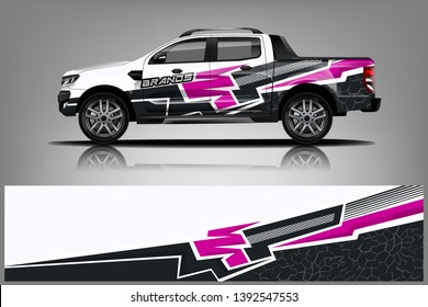 truck and car decal design vector kit. abstract background graphics for vehicle advertisement and vinyl wrap dekal
