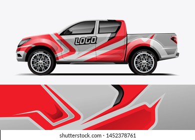 truck and car decal design vector kit. abstract background graphics for vehicle advertisement and vinyl wrap dekal
