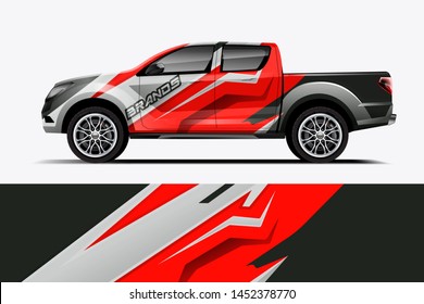 truck and car decal design vector kit. abstract background graphics for vehicle advertisement and vinyl wrap dekal

