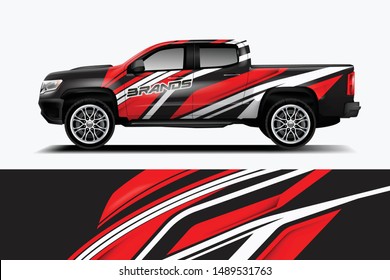 truck and car decal design vector kit. abstract background graphics for vehicle advertisement and vinyl wrap dekal
