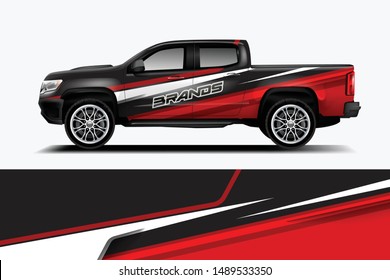 truck and car decal design vector kit. abstract background graphics for vehicle advertisement and vinyl wrap dekal