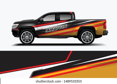 truck and car decal design vector kit. abstract background graphics for vehicle advertisement and vinyl wrap dekal