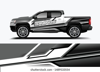 truck and car decal design vector kit. abstract background graphics for vehicle advertisement and vinyl wrap dekal
 