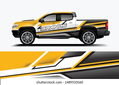 truck and car decal design vector kit. abstract background graphics for vehicle advertisement and vinyl wrap dekal
