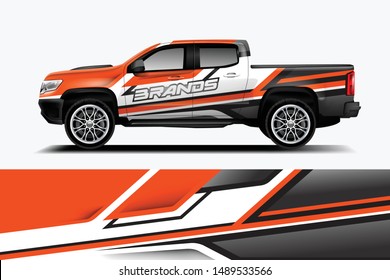 truck and car decal design vector kit. abstract background graphics for vehicle advertisement and vinyl wrap
