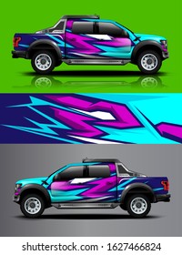 truck and car decal design vector kit. abstract background graphics