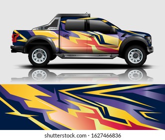 truck and car decal design vector kit. abstract background graphics