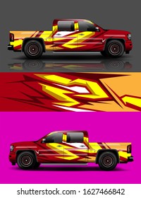 truck and car decal design vector kit. abstract background graphics