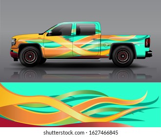 truck and car decal design vector kit. abstract background graphics