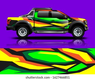 truck and car decal design vector kit. abstract background graphics