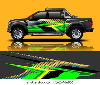 truck and car decal design vector kit. abstract background graphics