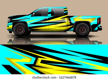 truck and car decal design vector kit. abstract background graphics