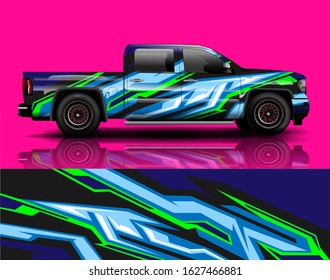 truck and car decal design vector kit. abstract background graphics