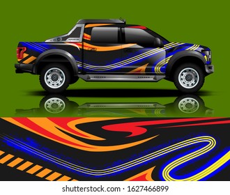 truck and car decal design vector kit. abstract background graphics