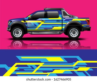 truck and car decal design vector kit. abstract background graphics