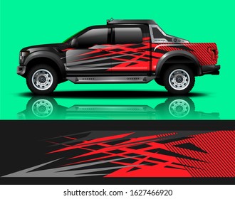 truck and car decal design vector kit. abstract background graphics