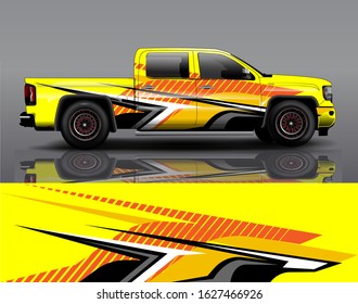 truck and car decal design vector kit. abstract background graphics