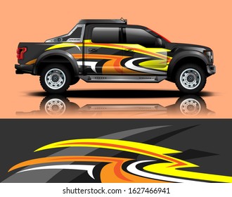 truck and car decal design vector kit. abstract background graphics