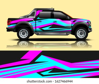 truck and car decal design vector kit. abstract background graphics