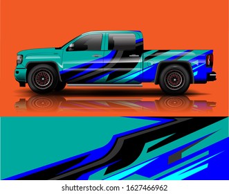 truck and car decal design vector kit. abstract background graphics