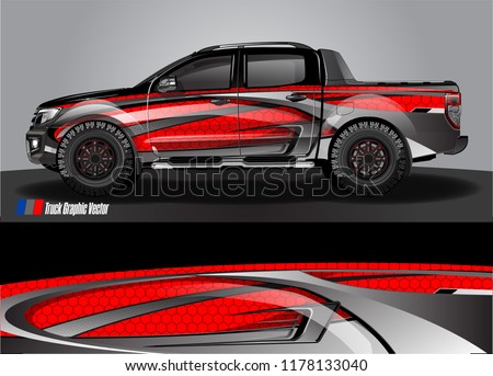 truck and car decal design vector kit. abstract background graphics for vehicle advertisement and vinyl wrap