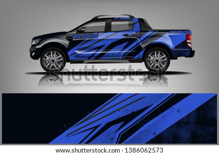 truck and car decal design vector kit. abstract background graphics for vehicle advertisement and vinyl wrap dekal
