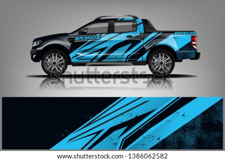 truck and car decal design vector kit. abstract background graphics for vehicle advertisement and vinyl wrap dekal

