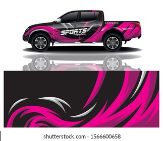 truck car decal wrap design vector