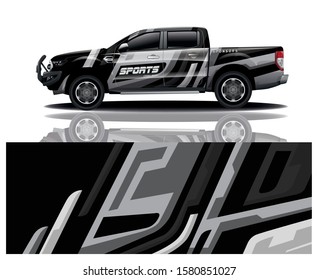 truck car decal wrap design vector