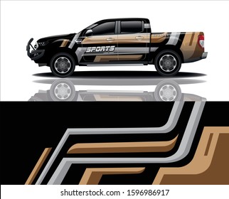 truck car decal wrap design vector