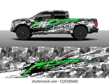 Truck and car decal wrap vector, Graphic abstract racing stripe designs for wrap vehicle 