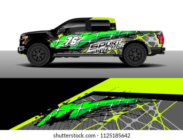 Truck and car decal wrap vector, Graphic abstract racing stripe designs for wrap vehicle 