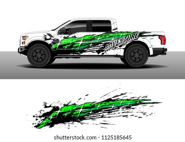 Truck and car decal wrap vector, Graphic abstract racing stripe designs for wrap vehicle 