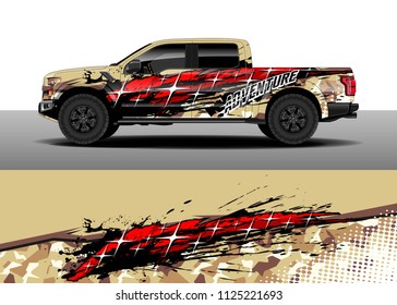 Truck and car decal wrap vector, Graphic abstract racing stripe designs for wrap vehicle 