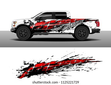 Truck and car decal wrap vector, Graphic abstract racing stripe designs for wrap vehicle 