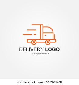 Truck Car Fast Delivery Logo Template design Vector