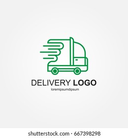 Truck Car Fast Delivery Logo Template design Vector