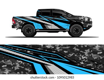 Truck and car graphic background wrap and vinyl sticker