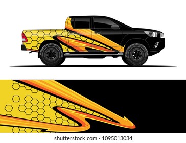 Truck and car graphic background wrap and vinyl sticker